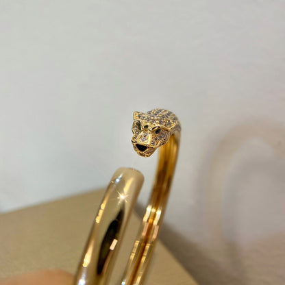 [LUXE NOBLE]パンテール ゴールド ダイヤモンド オープンブレスレット