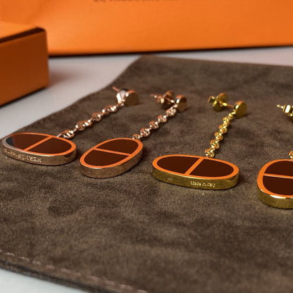 [LUXE NOBLE]CHAINE VERSO BLACK CERAMIC EARRINGS