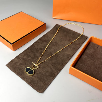 [LUXE NOBLE]CHAINE VERSO BLACK CERAMIC NECKLACE