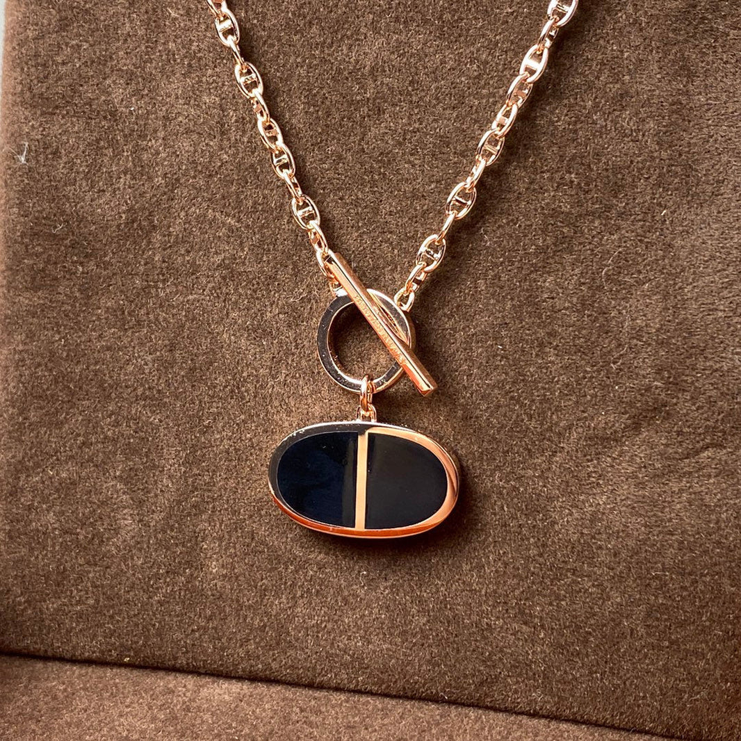 [LUXE NOBLE]CHAINE VERSO BLACK CERAMIC NECKLACE