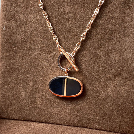 [LUXE NOBLE]CHAINE VERSO BLACK CERAMIC NECKLACE