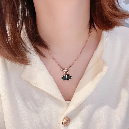 [LUXE NOBLE]CHAINE VERSO BLACK CERAMIC NECKLACE
