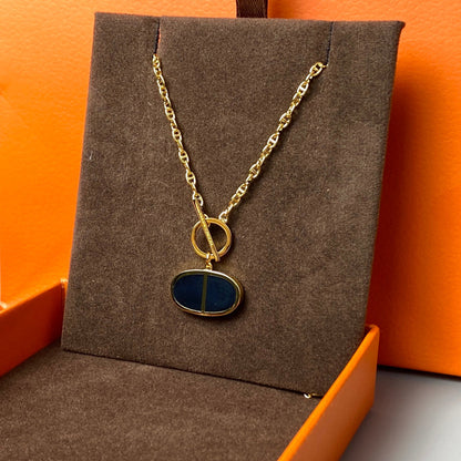[LUXE NOBLE]CHAINE VERSO BLACK CERAMIC NECKLACE