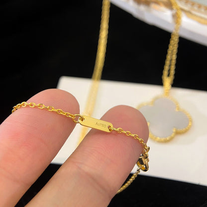 [LUXE NOBLE]クローバー 25mm モップ ラージペンダントネックレス