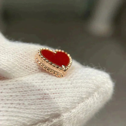 [LUXE NOBLE]HEART CARNELIAN STUD EARRINGS