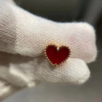 [LUXE NOBLE]HEART CARNELIAN STUD EARRINGS