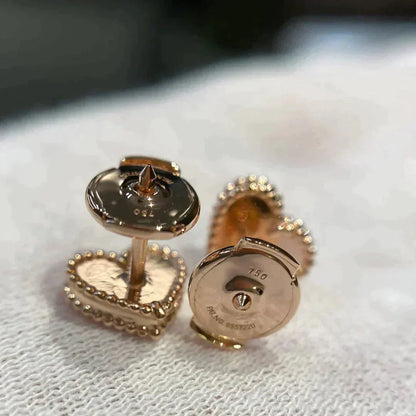 [LUXE NOBLE]HEART CARNELIAN STUD EARRINGS
