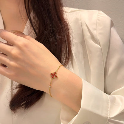 [LUXE NOBLE]COLOR STAR CARNELIAN PINK GOLD DIAMOND BRACELET