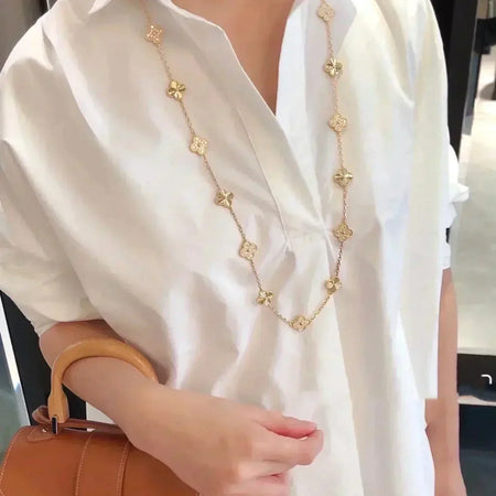 [LUXE NOBLE]CLOVER 20 MOTIFS LASER DIAMOND NECKLACE