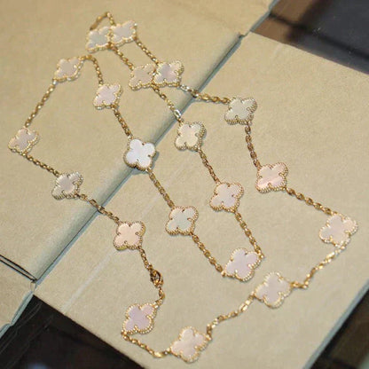 [LUXE NOBLE]CLOVER 20 MOTIFS WHITE MOP NECKLACE