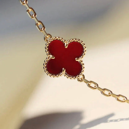 [LUXE NOBLE]CLOVER 20 MOTIFS CARNELIAN NECKLACE