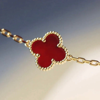 [LUXE NOBLE]CLOVER 20 MOTIFS CARNELIAN NECKLACE