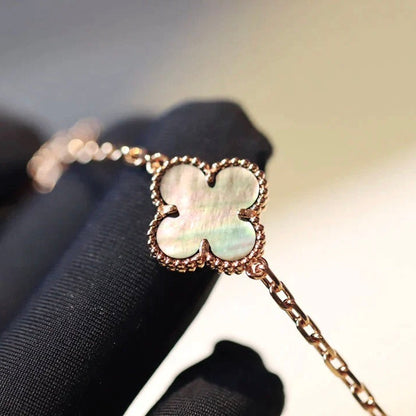 [LUXE NOBLE]CLOVER 20 MOTIFS DARK MOP DIAMOND  NECKLACE