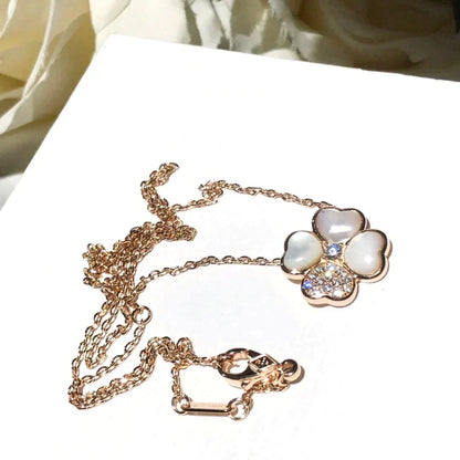 [LUXE NOBLE] CLOVER MOP DIAMOND ROSE GOLD NECKLACE