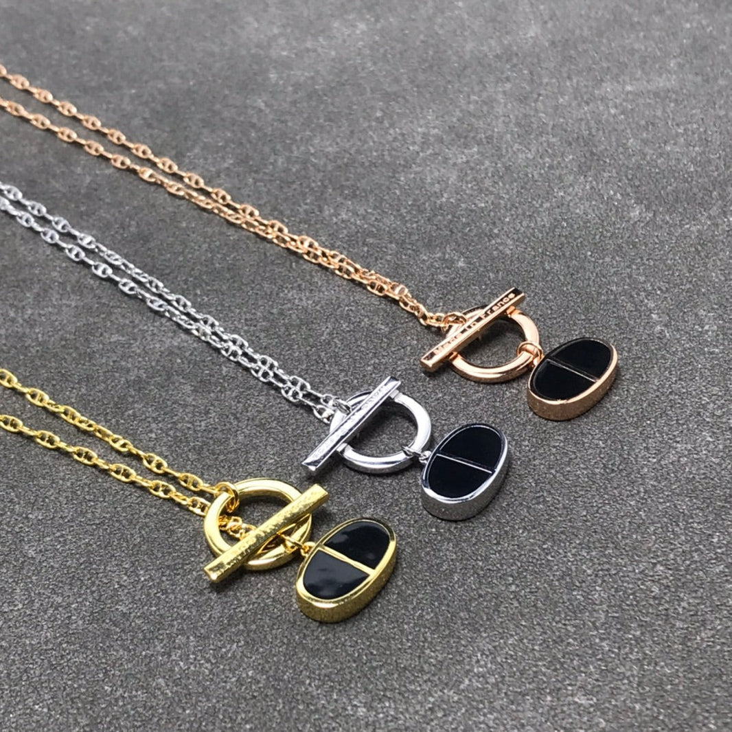 [LUXE NOBLE]CHAINE VERSO BLACK CERAMIC  NECKLACE