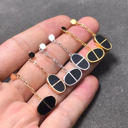 [LUXE NOBLE]CHAINE VERSO SCHWARZE KERAMIK-SILBER-OHRRINGE