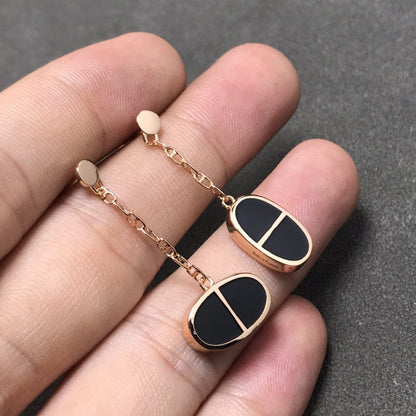 [LUXE NOBLE]CHAINE VERSO SCHWARZE KERAMIK-SILBER-OHRRINGE