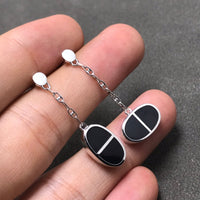 [LUXE NOBLE]CHAINE VERSO SCHWARZE KERAMIK-SILBER-OHRRINGE