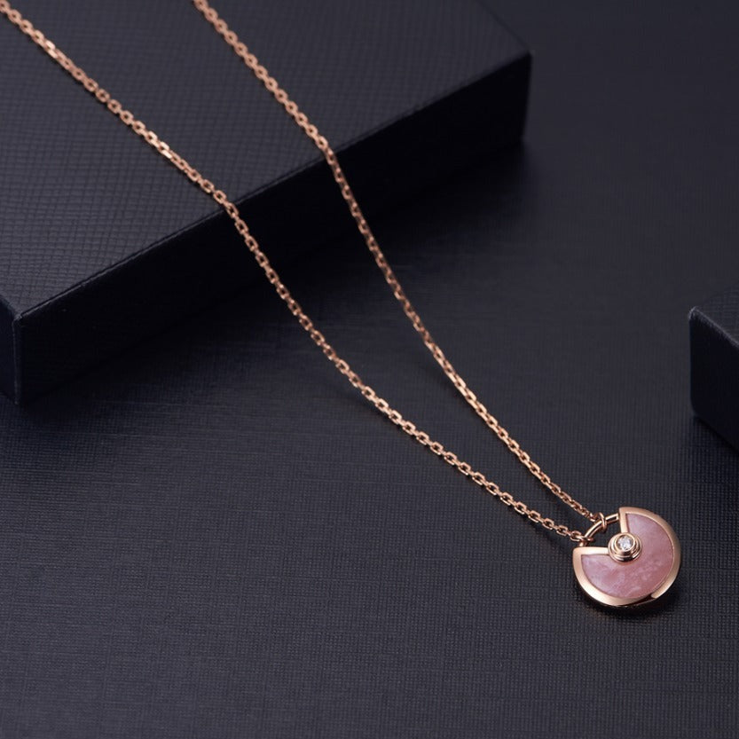 [LUXE NOBLE]AMULETTE ROSE GOLD PINK MOP NECKLACE
