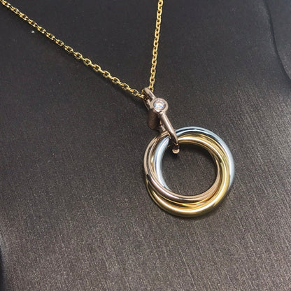 [Luxe Jewelry]TRINITY  NECKLACE 1 DIAMOND