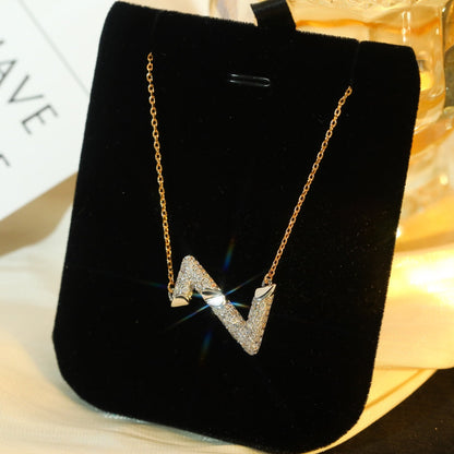 [LUXE NOBLE]VOLT SILVER DIAMOND PEDANT NECKLACE