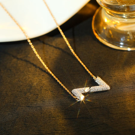 [LUXE NOBLE]VOLT SILVER DIAMOND PEDANT NECKLACE