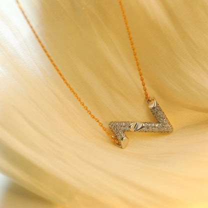 [LUXE NOBLE]VOLT SILVER DIAMOND PEDANT NECKLACE