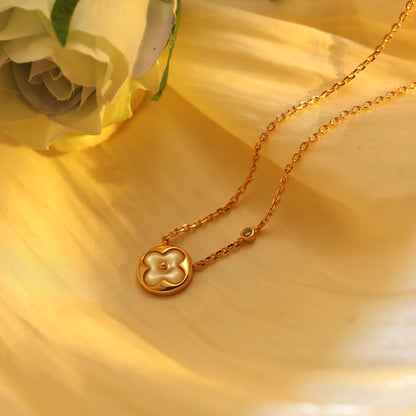 [LUXE NOBLE]SUN PEDANT PINK GOLD 1 DIAMOND NECKLACE