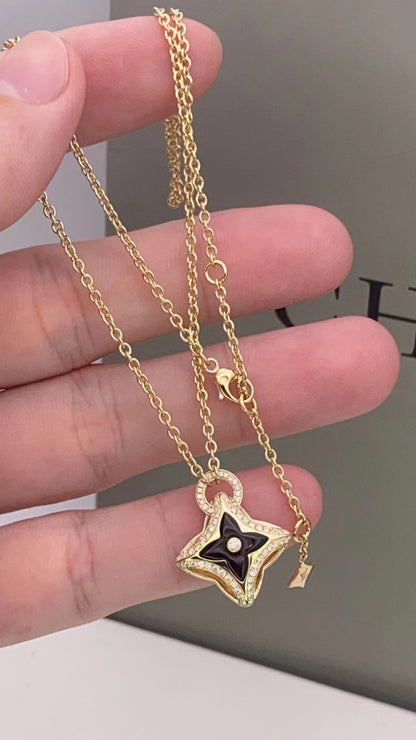 [LUXE NOBLE]STAR PEDANT PINK GOLD DIAMOND NECKLACE