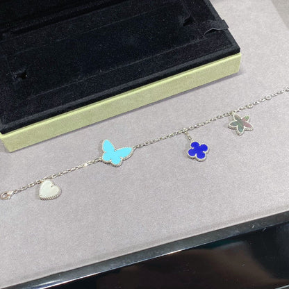 [LUXE NOBLE]ラッキースプリング シルバーブレスレット 4モチーフ