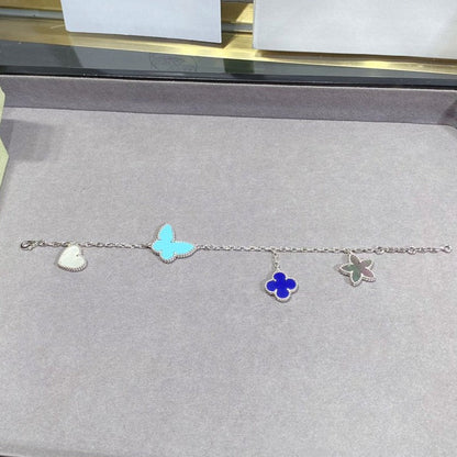 [LUXE NOBLE]ラッキースプリング シルバーブレスレット 4モチーフ