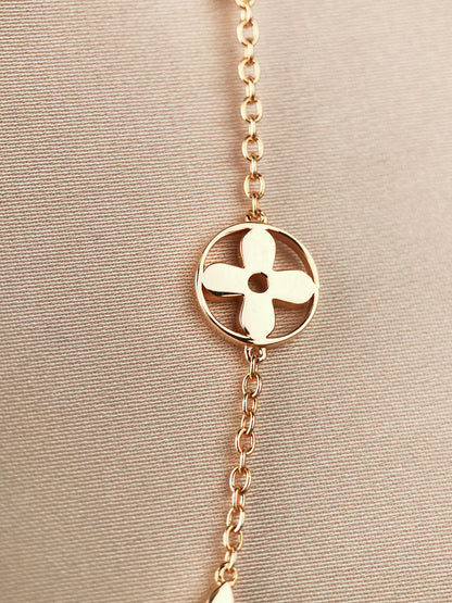 [LUXE NOBLE]スター＆サン 7モチーフ ゴールドブレスレット