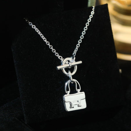 [LUXE NOBLE]POP H PEDANT SILVER NECKLACE