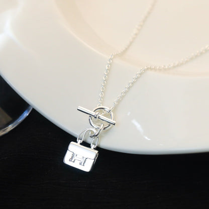 [LUXE NOBLE]POP H PEDANT SILVER NECKLACE