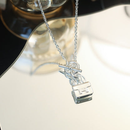 [LUXE NOBLE]POP H PEDANT SILVER NECKLACE