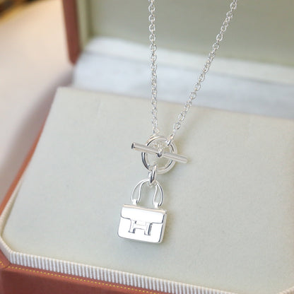 [LUXE NOBLE]POP H PEDANT SILVER NECKLACE