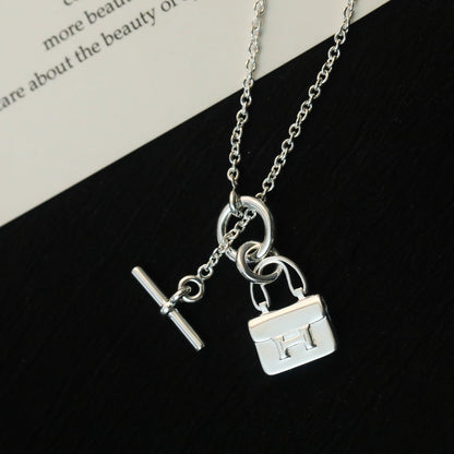 [LUXE NOBLE]POP H PEDANT SILVER NECKLACE
