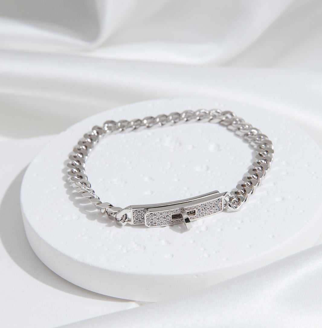 [LUXE NOBLE]KELLY CHAIN SILVER DIAMOND BRACELET