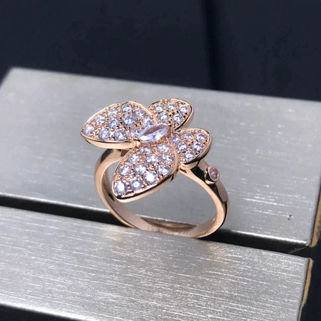 [LUXE NOBLE]BUTTERFLY PINK GOLD DIAMOND RING