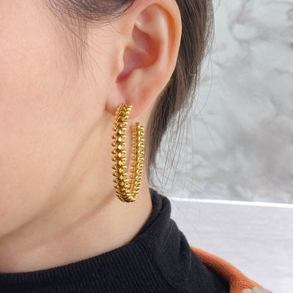 [Luxe Jewelry]CLASH HOOP LARGE EARRINGS