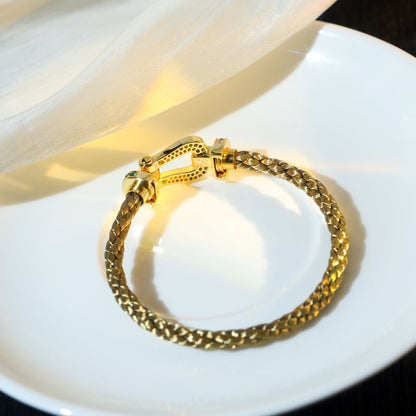 [LUXE NOBLE] FORCE 10 GOLD GREEN DIAMOND PAVED