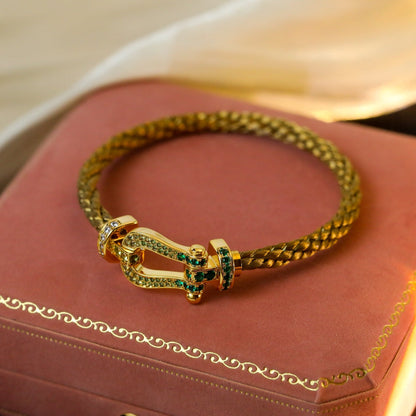 [LUXE NOBLE] FORCE 10 GOLD GREEN DIAMOND PAVED