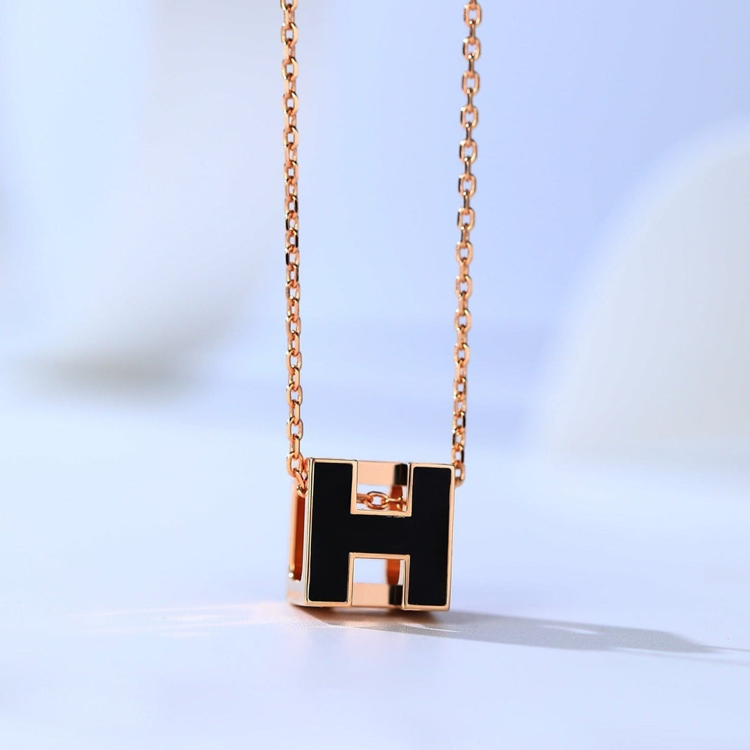 [LUXE NOBLE]H CAGE PINK GOLD NECKLACE