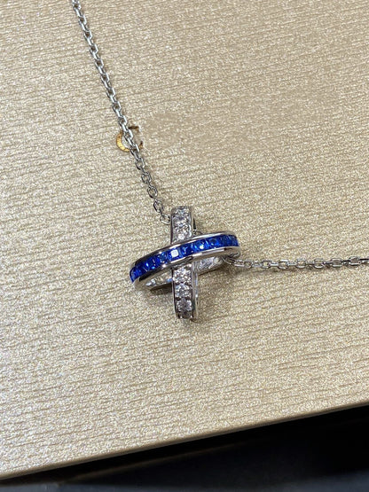 [LUXE NOBLE]LIENS DIAMOND SILVER NECKLACE