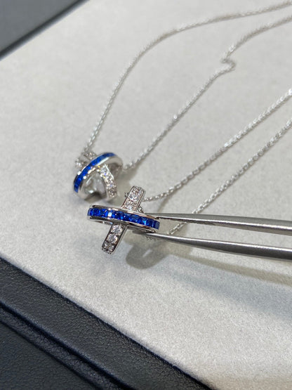 [LUXE NOBLE]LIENS DIAMOND SILVER NECKLACE