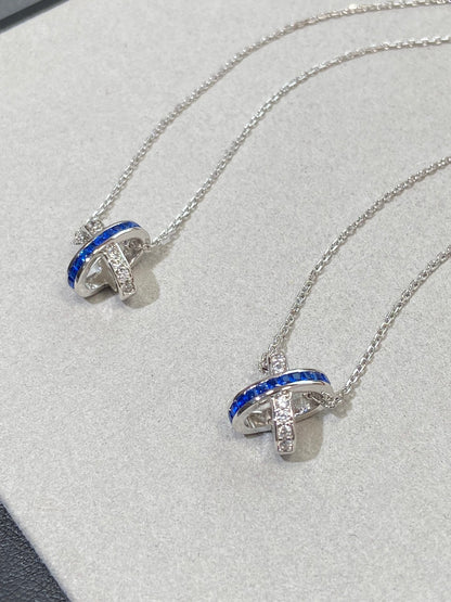 [LUXE NOBLE]LIENS DIAMOND SILVER NECKLACE