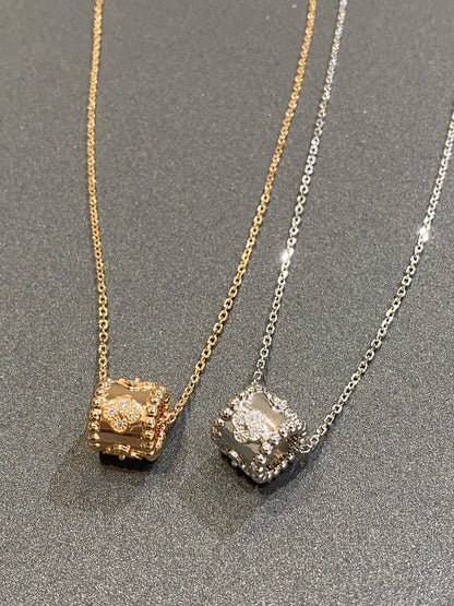[LUXE NOBLE]PERLEE PEDANT SIVLER DIAMANT-HALSKETTE 