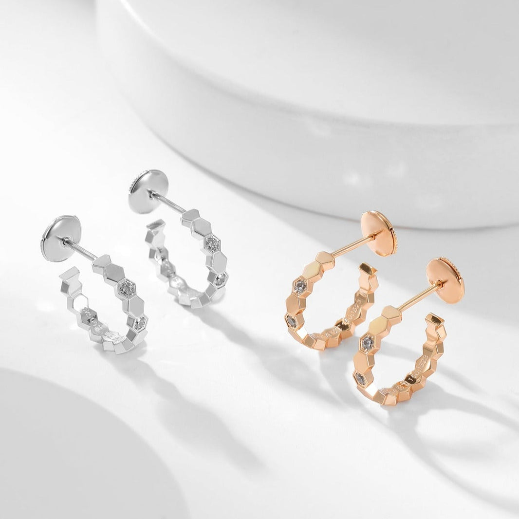 [LUXE NOBLE]BEE LOVE DIAMOND HOOP EARRINGS