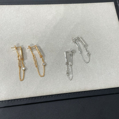 [LUXE NOBLE]CHAINE CHAOS DIAMOND DROP EARRINGS