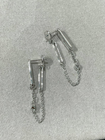 [LUXE NOBLE]CHAINE CHAOS DIAMOND DROP EARRINGS